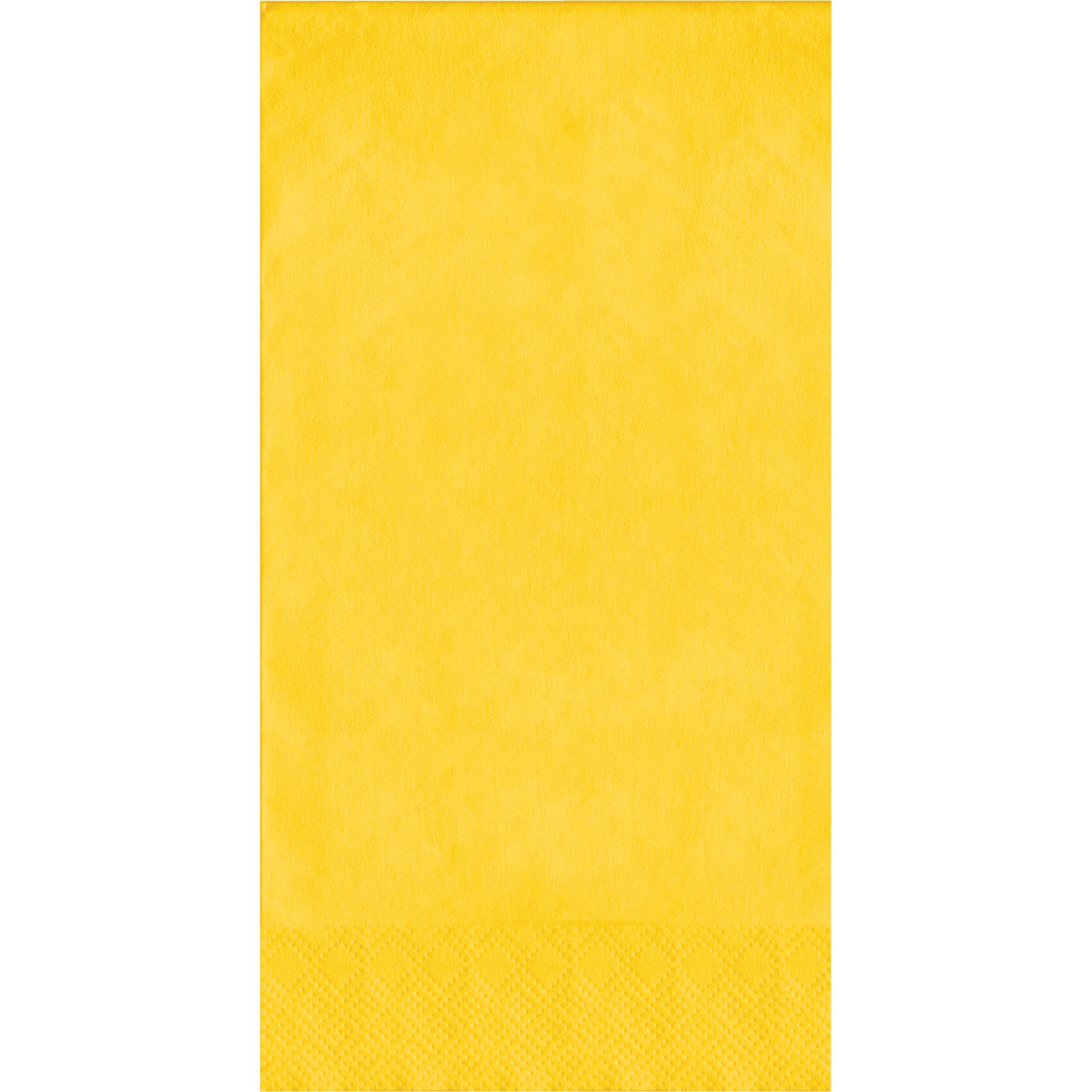 Yellow napkin with a white border on a white background