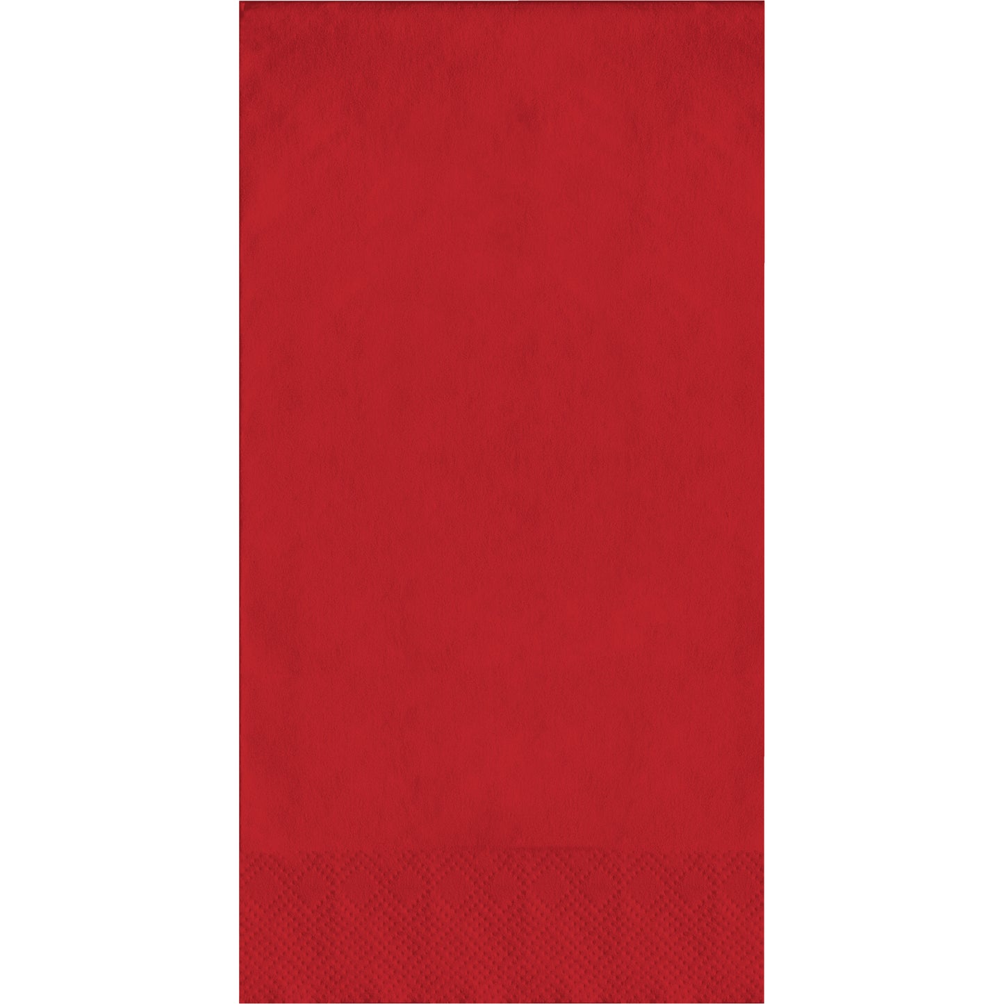 Red pin embossed guest napkins on a white background
