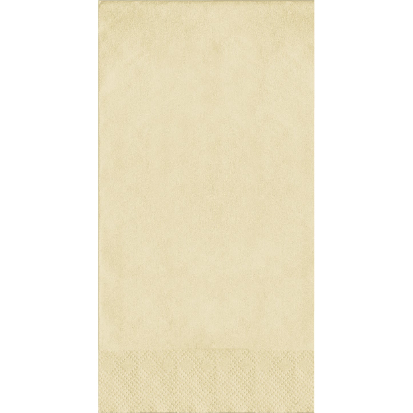 Ivory pin embossed dinner napkin on a white background