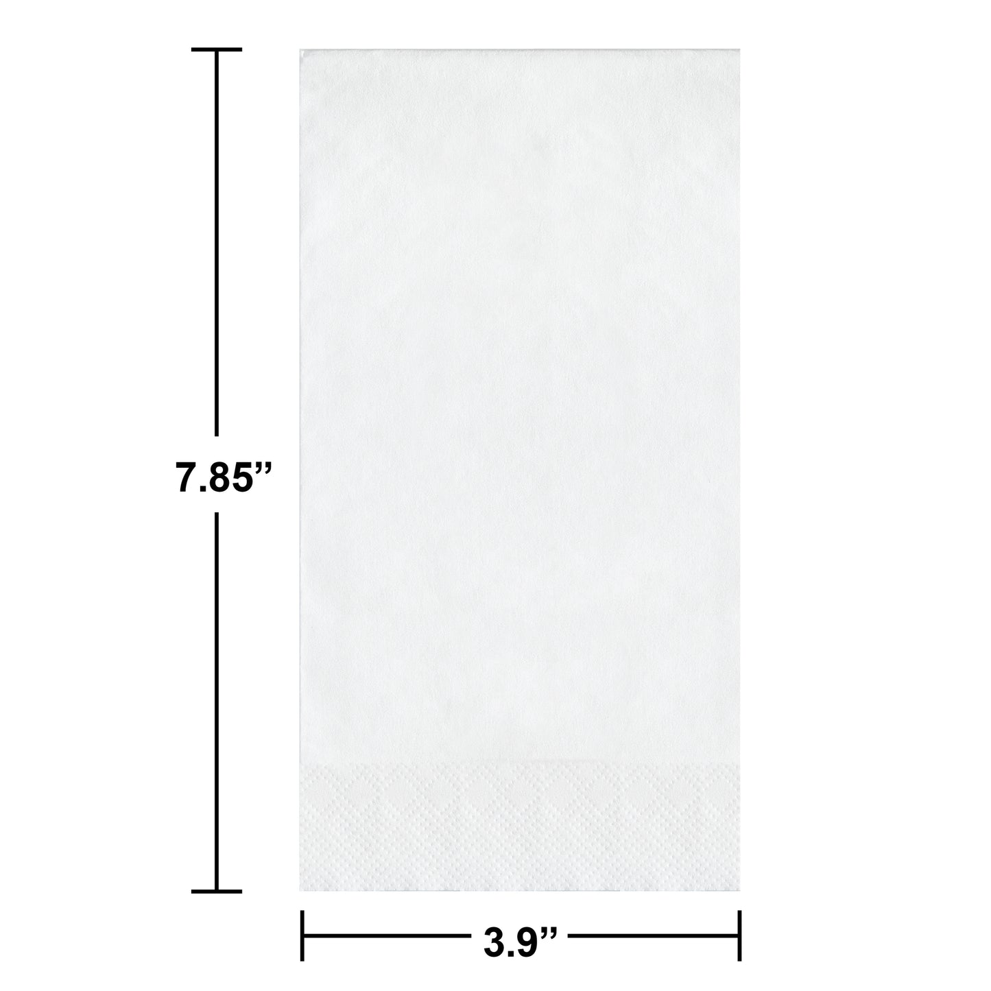 White paper with a pin embossed border. Dimensions shown.