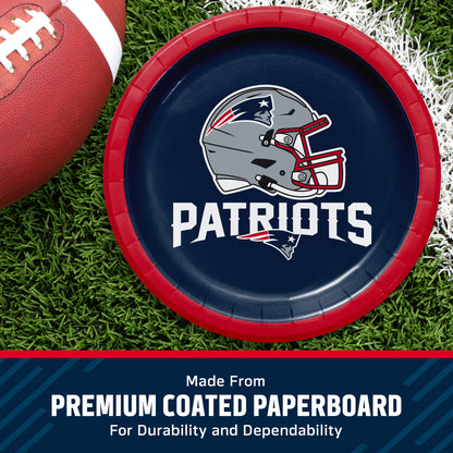 Officially Licensed New England Patriots NFL Football Dessert Plates 96 ct Bulk