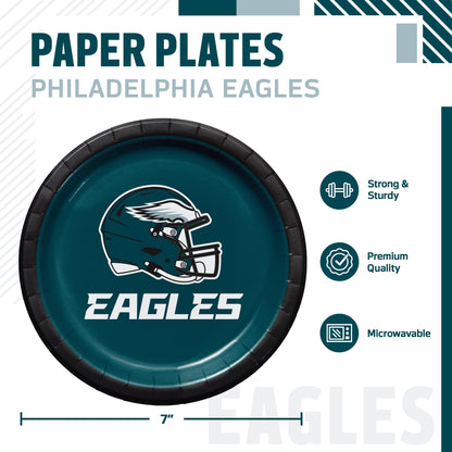 Officially Licensed Philadelphia Eagles NFL Football Dessert Plates 96 ct Bulk