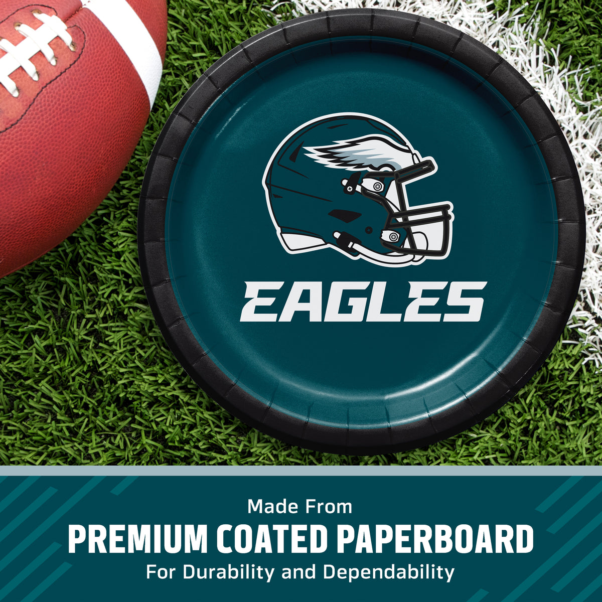 Officially Licensed Philadelphia Eagles NFL Football Dessert Plates 96 ct Bulk