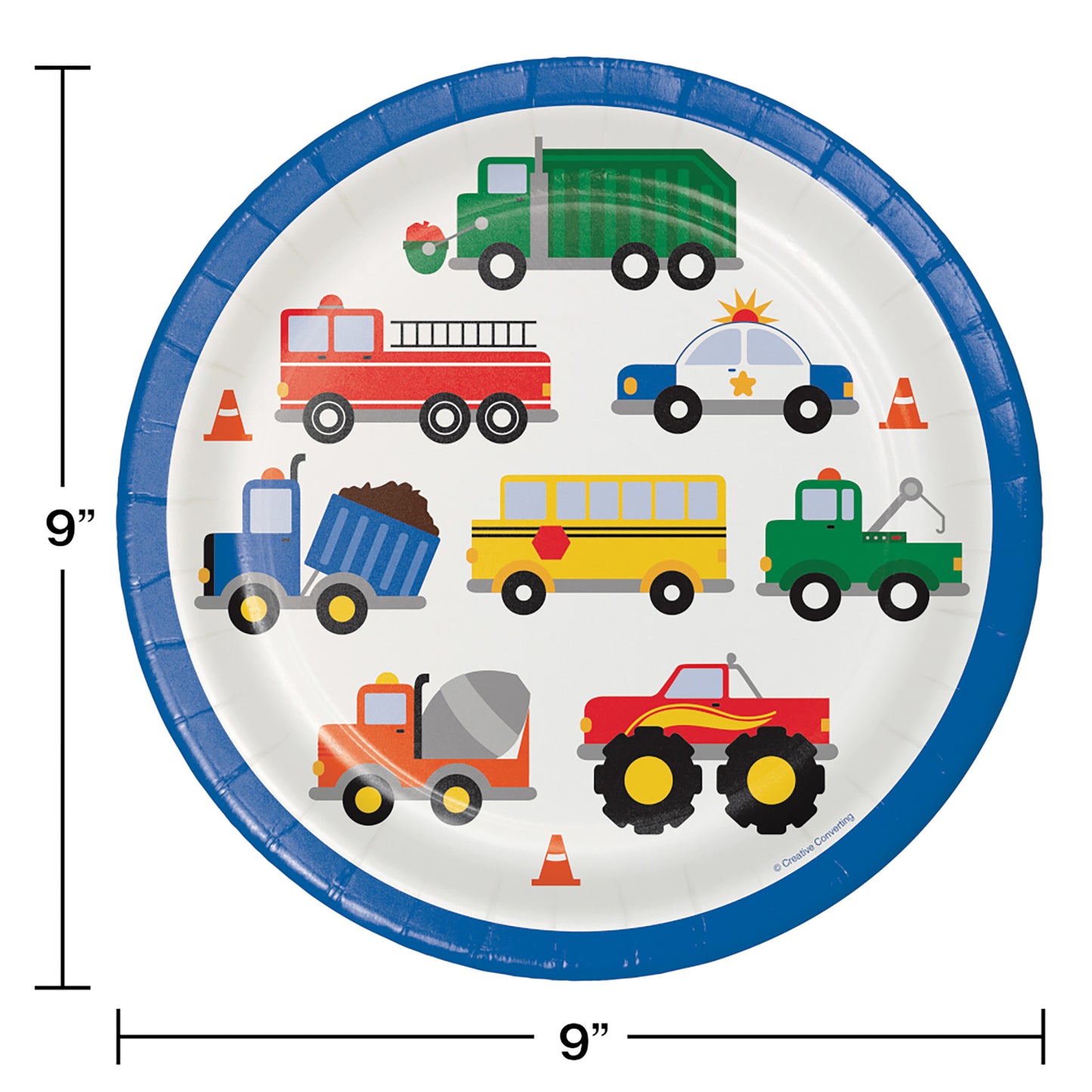 Value Friendly Traffic Jam Dinner Plates 96 ct