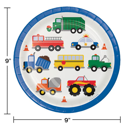 Value Friendly Traffic Jam Dinner Plates 96 ct