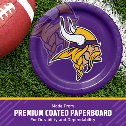 Officially Licensed Minnesota Vikings NFL Football Dinner Plates 96 ct Bulk