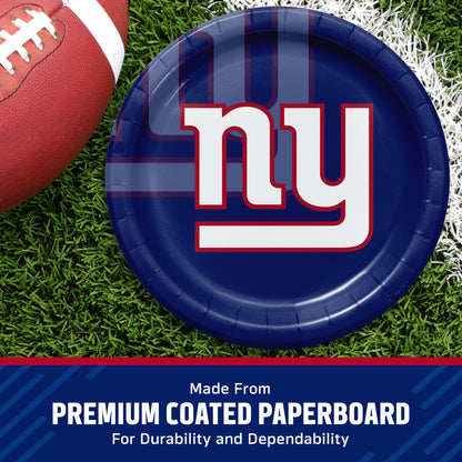 Officially Licensed New York Giants NFL Football Dinner Plates 96 ct Bulk