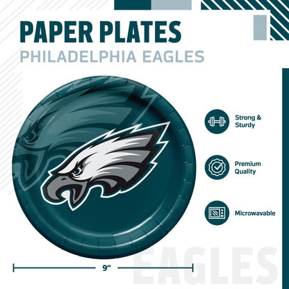 Officially Licensed Philadelphia Eagles NFL Football Dinner Plates 96 ct Bulk