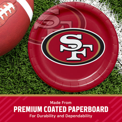 Officially Licensed San Francisco 49ers NFL Football Dinner Plates 96 ct Bulk