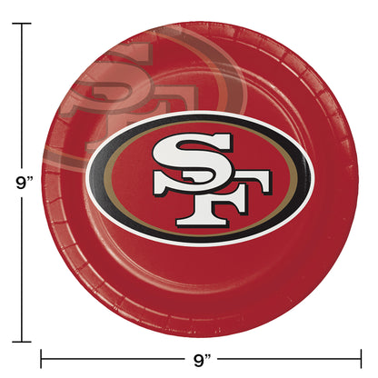 San Francisco 49ers Dinner Plates 96 ct
