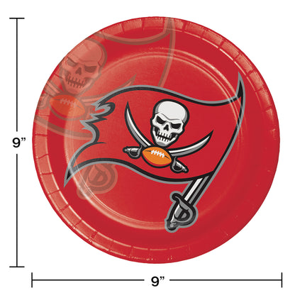 Tampa Bay Buccaneers Dinner Plates 96 ct