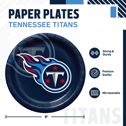 Officially Licensed Tennessee Titans NFL Football Dinner Plates 96 ct Bulk
