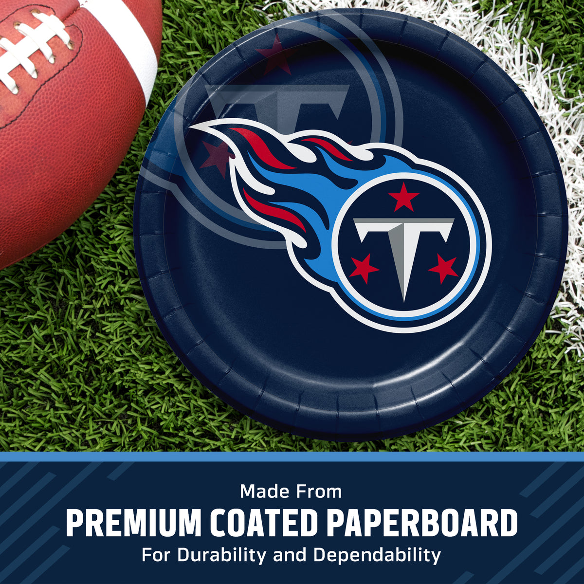 Officially Licensed Tennessee Titans NFL Football Dinner Plates 96 ct Bulk