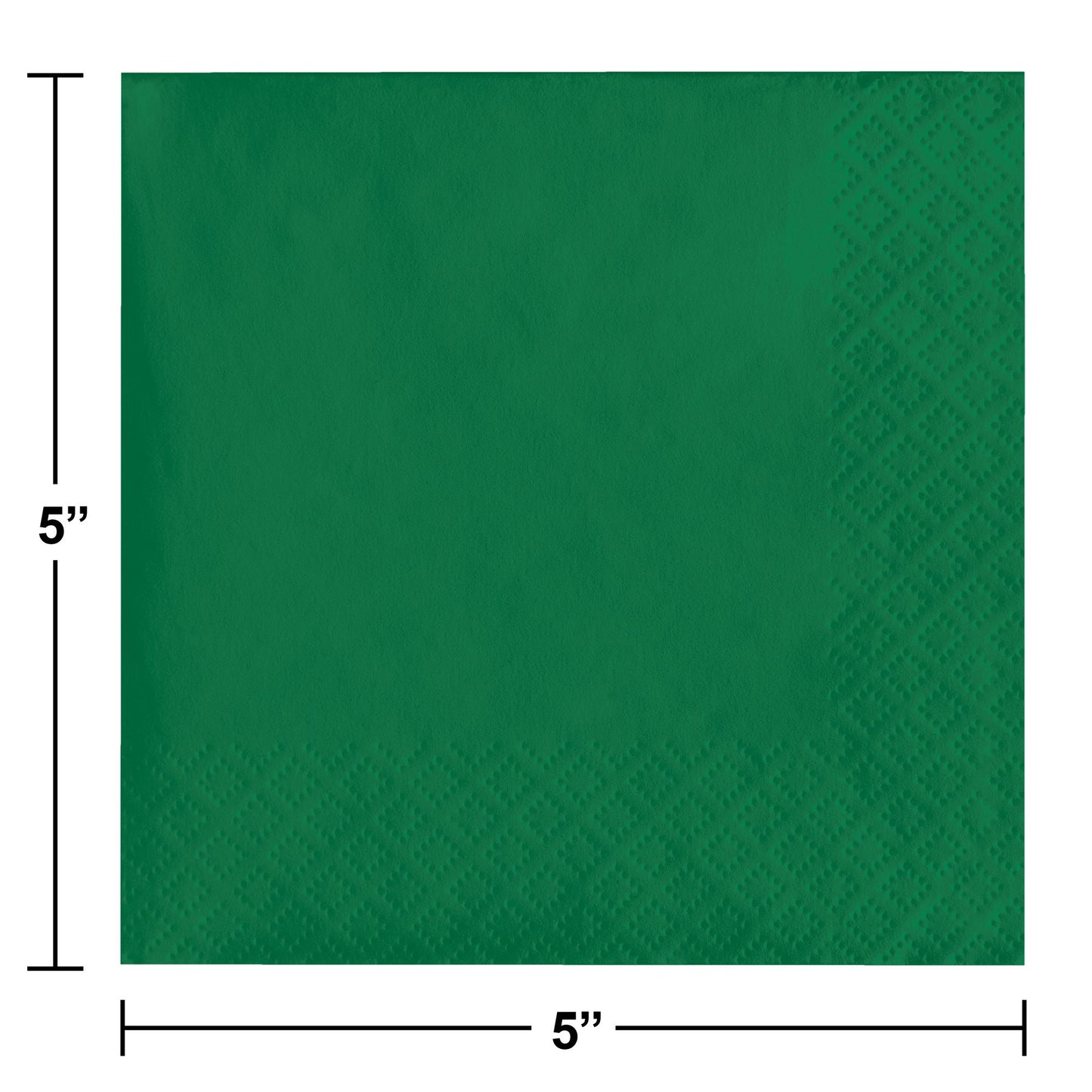 Emerald Green Beverage Napkins 3-Ply 500 ct Dimension Image