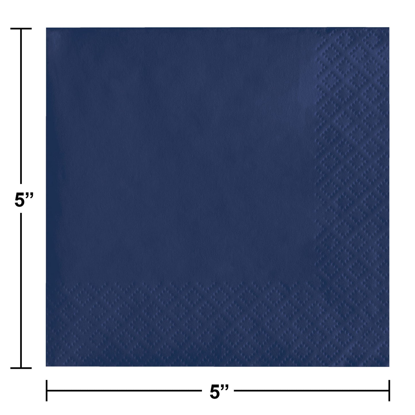 Navy Blue Beverage Napkins 3-Ply 500 ct Dimension Image