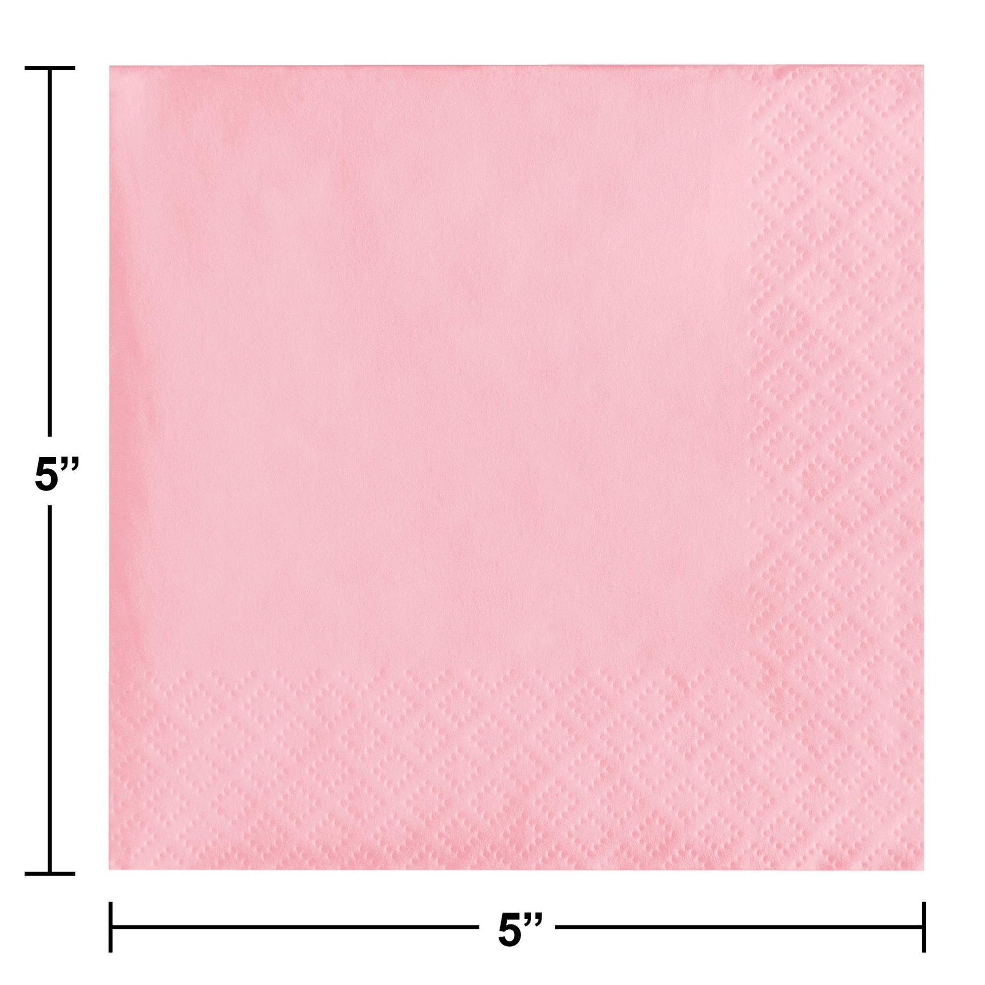 Classic Pink Beverage Napkins 3-Ply 500 ct Dimension Image