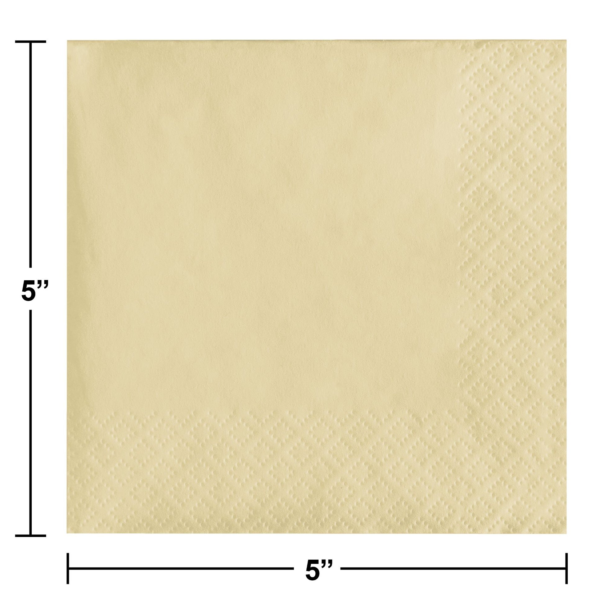 Ivory Beverage Napkins 3-Ply 500 ct Dimension Image