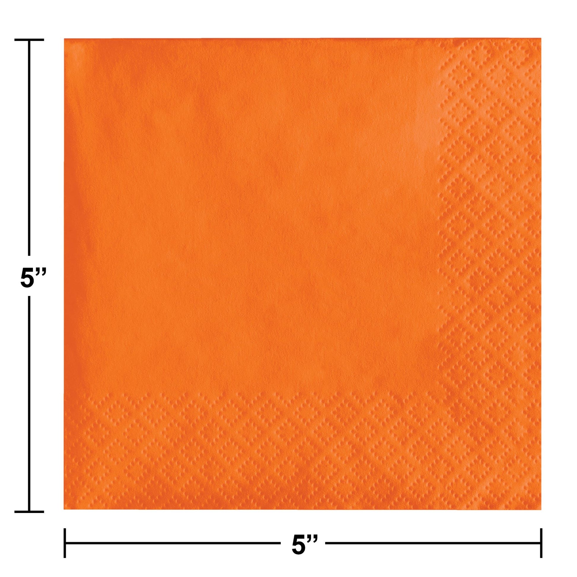 Sunkissed Orange Beverage Napkins 3-Ply 500 ct Dimension Image