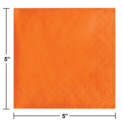 Sunkissed Orange Beverage Napkins 3-Ply 500 ct Dimension Image
