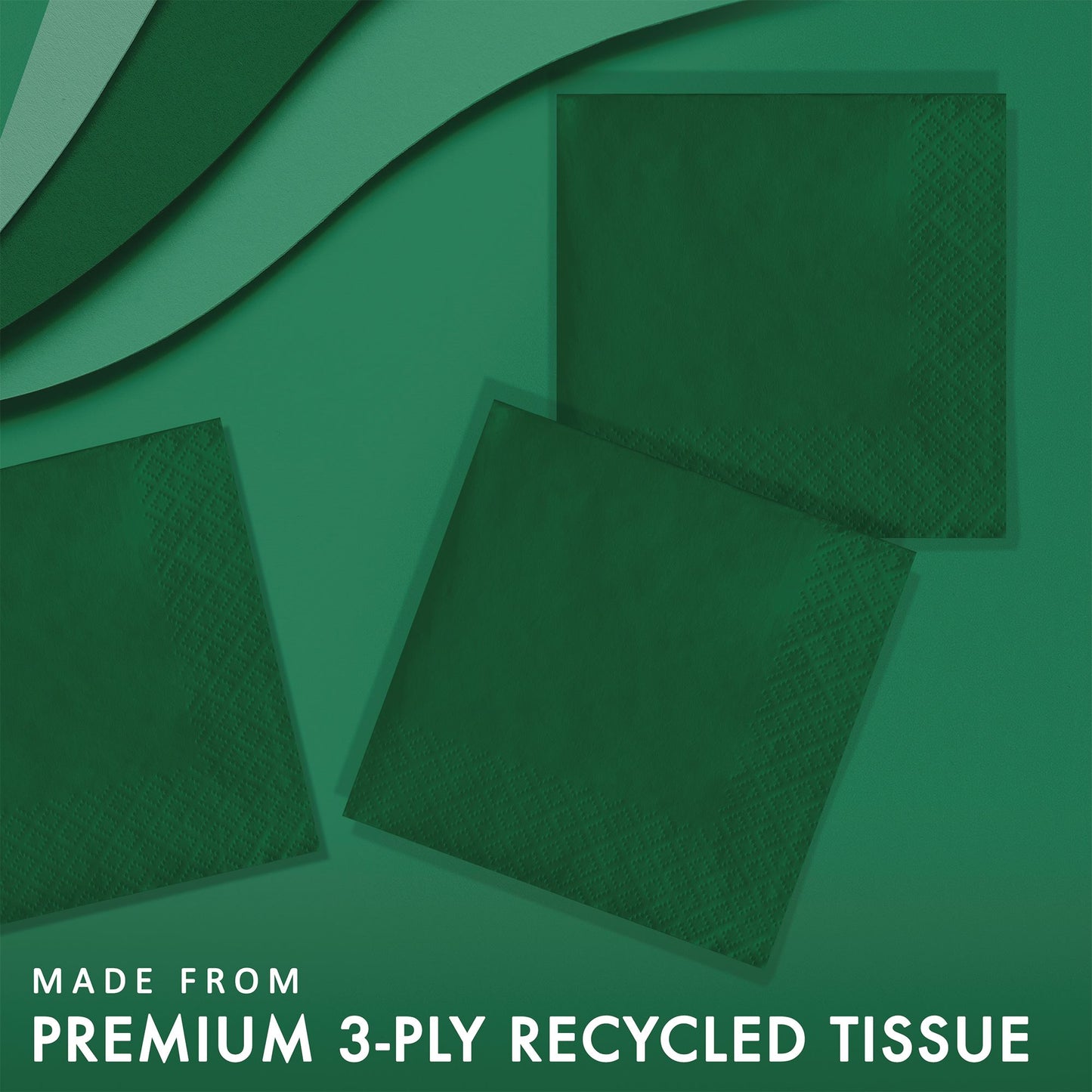 Hunter Green Beverage Napkins 3-Ply 500 ct Feature Image