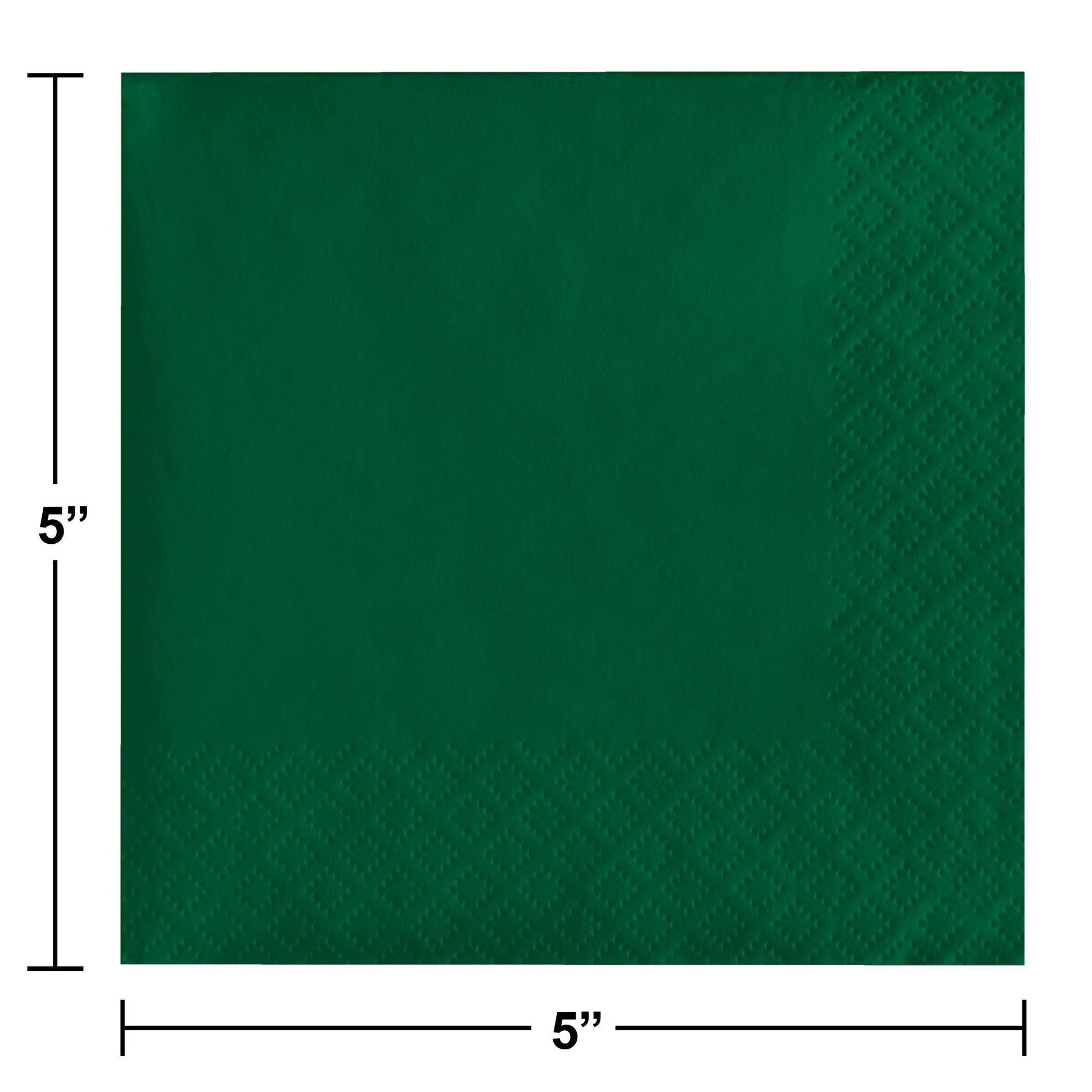 Hunter Green Beverage Napkins 3-Ply 500 ct Dimension Image