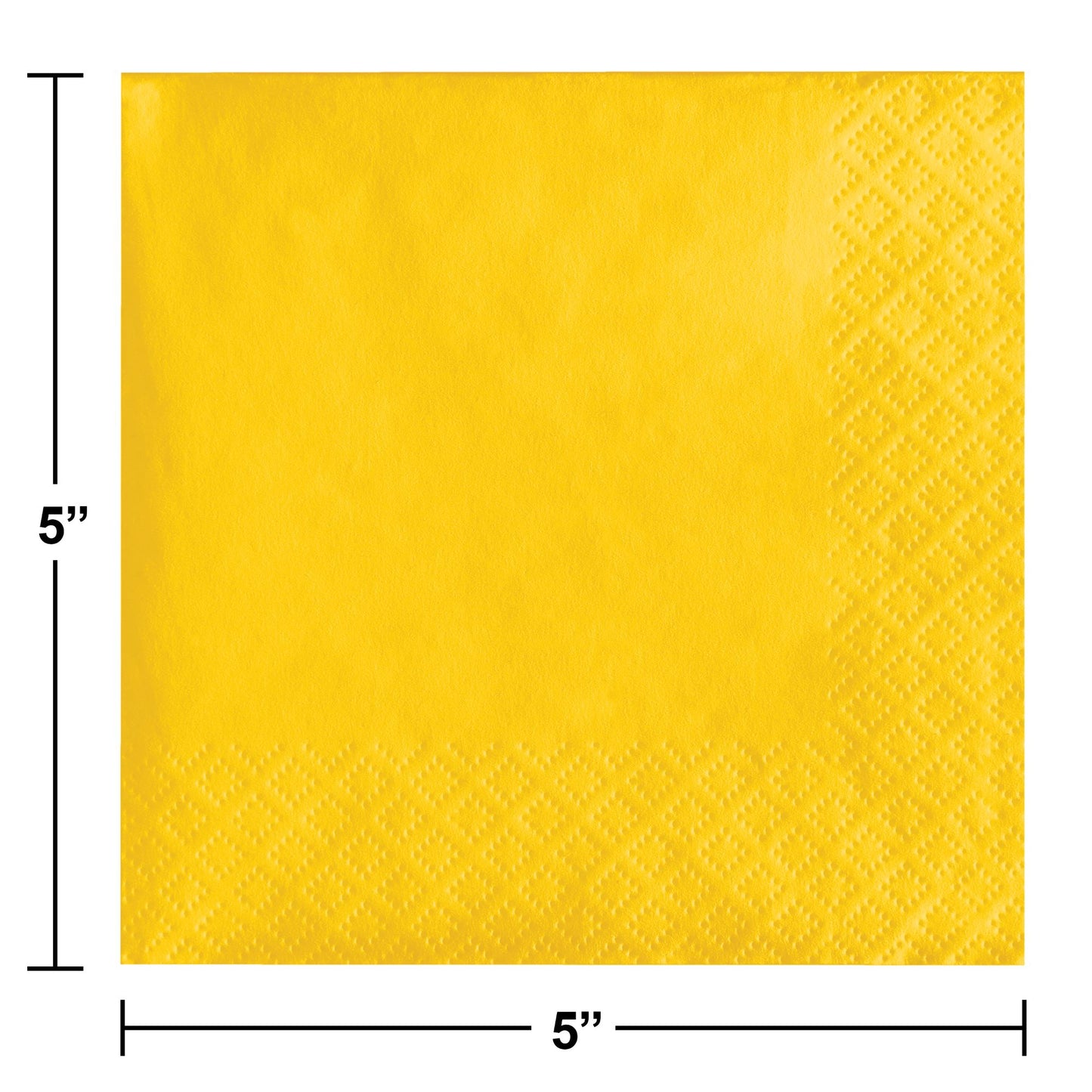 Value Friendly School Bus Yellow Beverage Napkins 240 ct Dimension Image