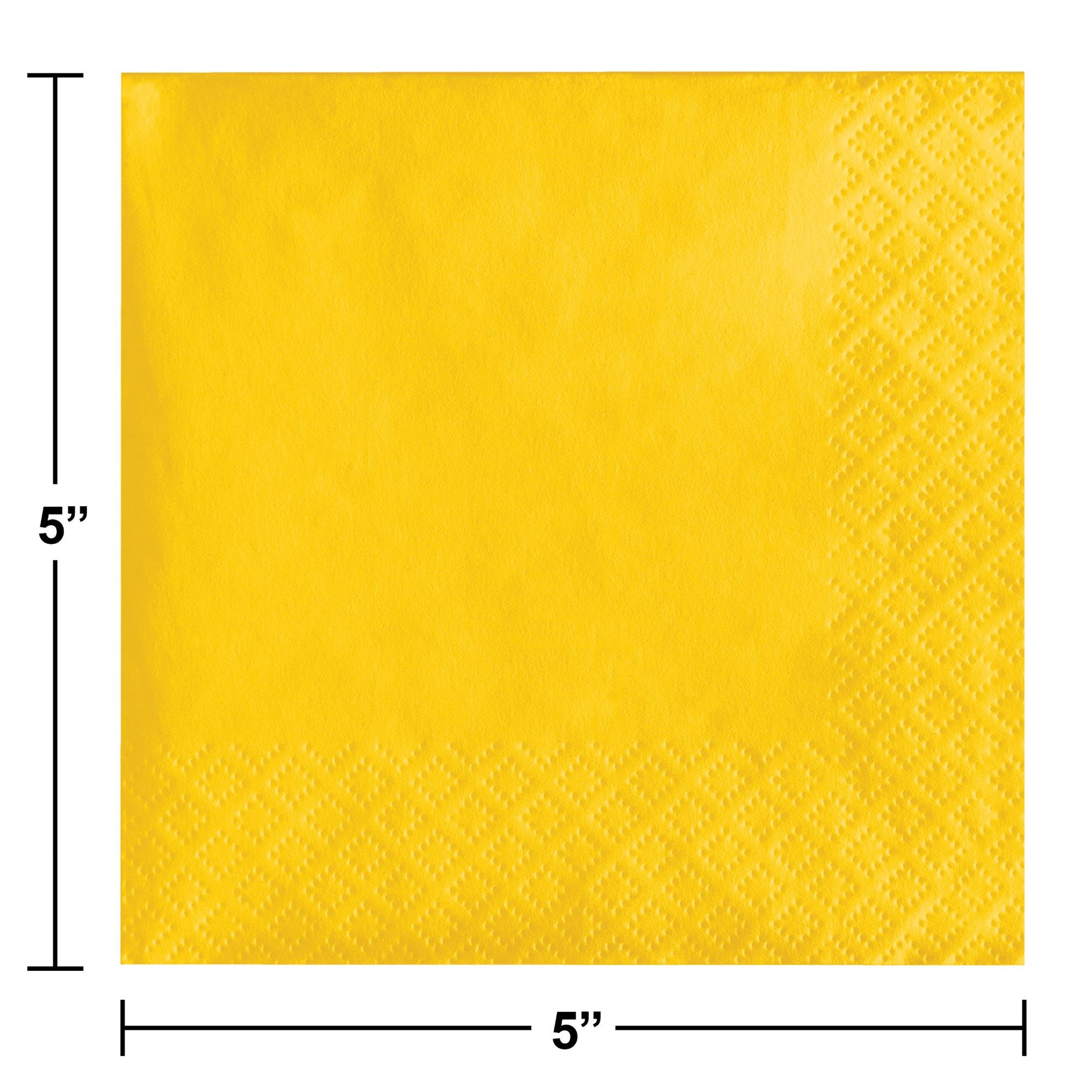 Value Friendly School Bus Yellow Beverage Napkins 240 ct Dimension Image