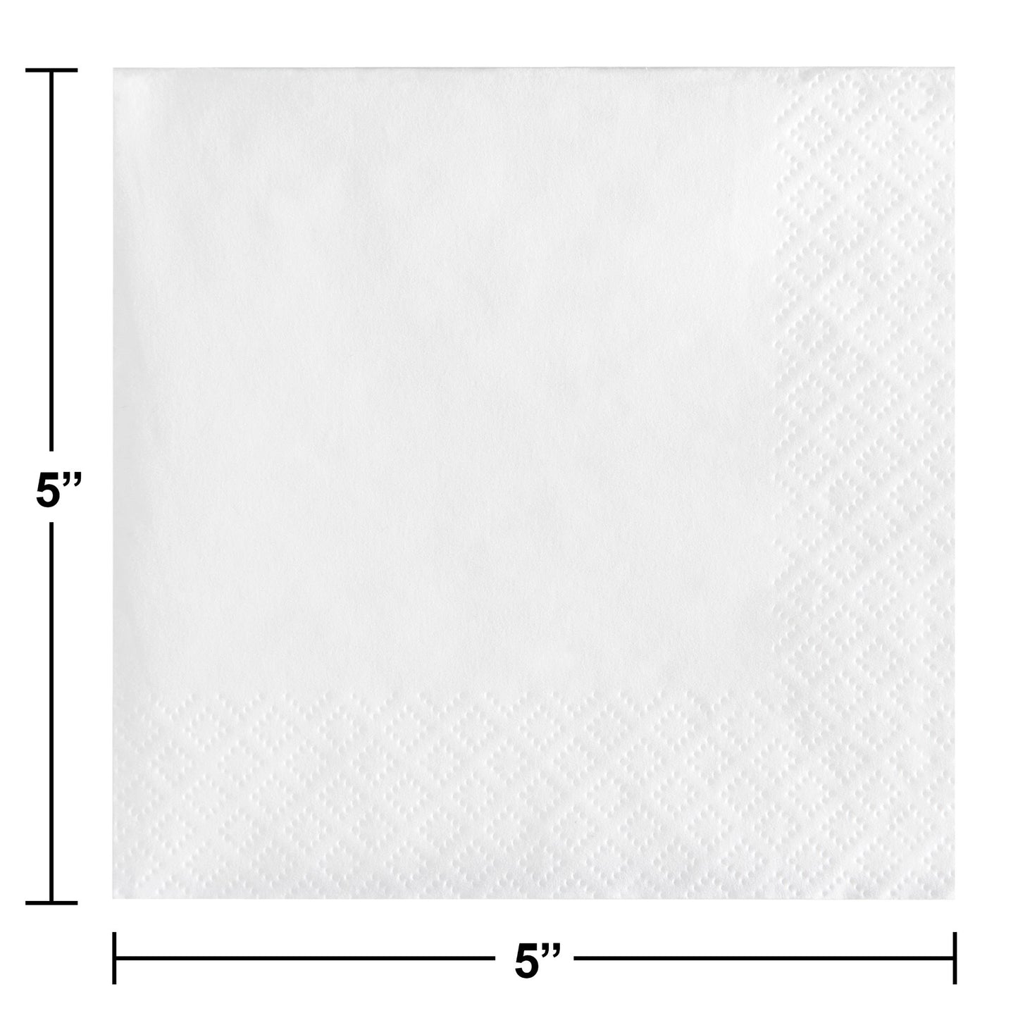 Value Friendly White Beverage Napkins 240 ct Dimension Image