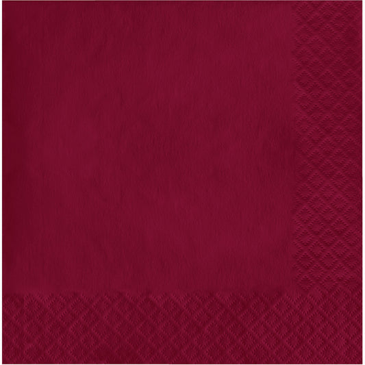 Burgundy Luncheon Napkins 3-Ply 500 ct
