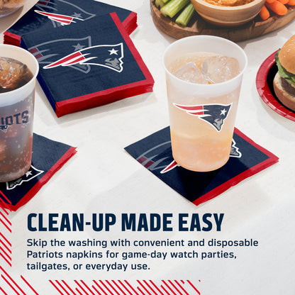Officially Licensed New England Patriots NFL Football Beverage Napkins 192 ct Bulk