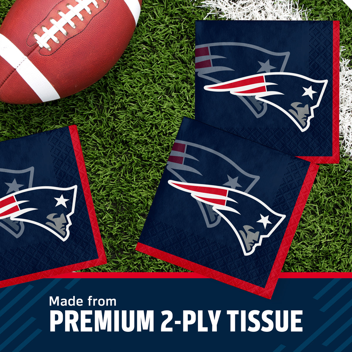 Officially Licensed New England Patriots NFL Football Beverage Napkins 192 ct Bulk