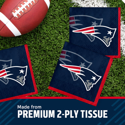 Officially Licensed New England Patriots NFL Football Beverage Napkins 192 ct Bulk