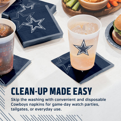 Officially Licensed Dallas Cowboys NFL Football Beverage Napkins 192 ct Bulk