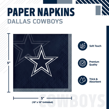 Officially Licensed Dallas Cowboys NFL Football Beverage Napkins 192 ct Bulk