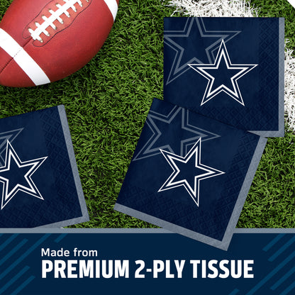 Officially Licensed Dallas Cowboys NFL Football Beverage Napkins 192 ct Bulk