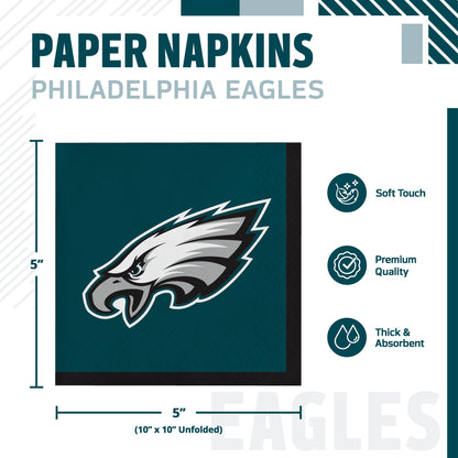 Officially Licensed Philadelphia Eagles NFL Football Beverage Napkins 192 ct Bulk