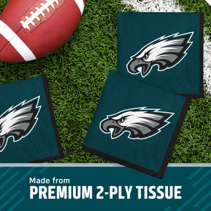 Officially Licensed Philadelphia Eagles NFL Football Beverage Napkins 192 ct Bulk