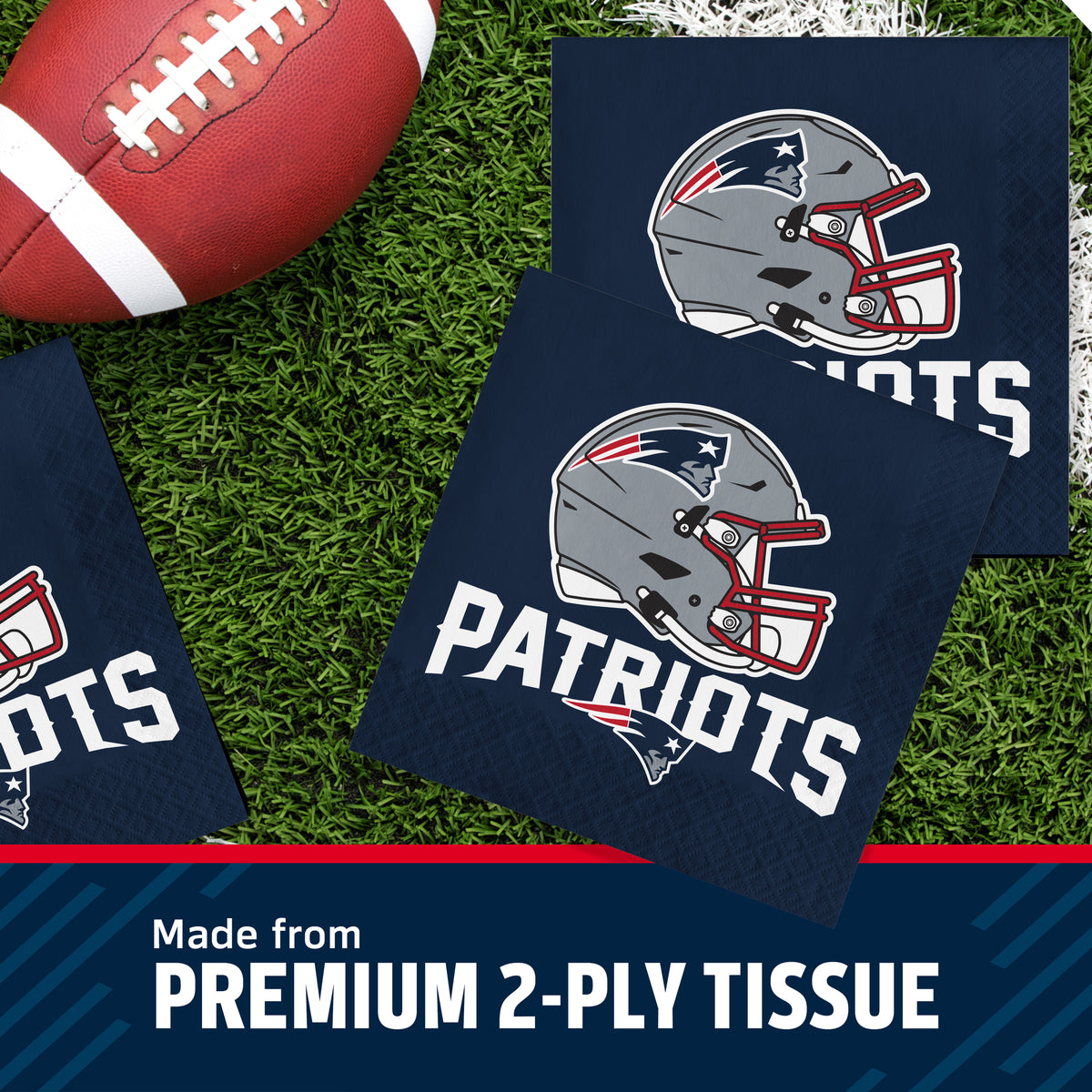 Officially Licensed New England Patriots NFL Football Luncheon Napkins 192 ct Bulk