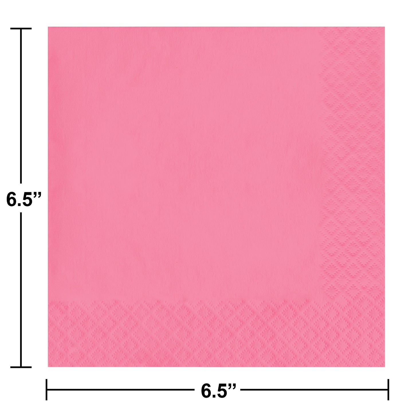 Candy Pink 2-Ply Luncheon Napkins 600 ct Dimension Image