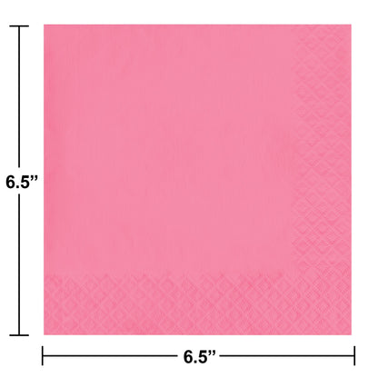 Candy Pink 2-Ply Luncheon Napkins 600 ct Dimension Image