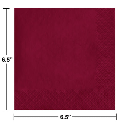 Burgundy 2-Ply Luncheon Napkins 600 ct Dimension Image