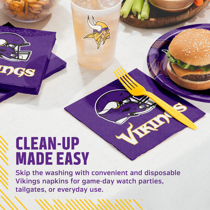 Officially Licensed Minnesota Vikings NFL Football Luncheon Napkins 192 ct Bulk