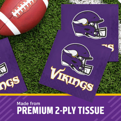 Officially Licensed Minnesota Vikings NFL Football Luncheon Napkins 192 ct Bulk