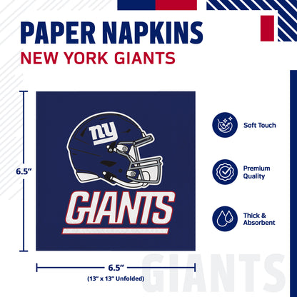 Officially Licensed New York Giants NFL Football Luncheon Napkins 192 ct Bulk