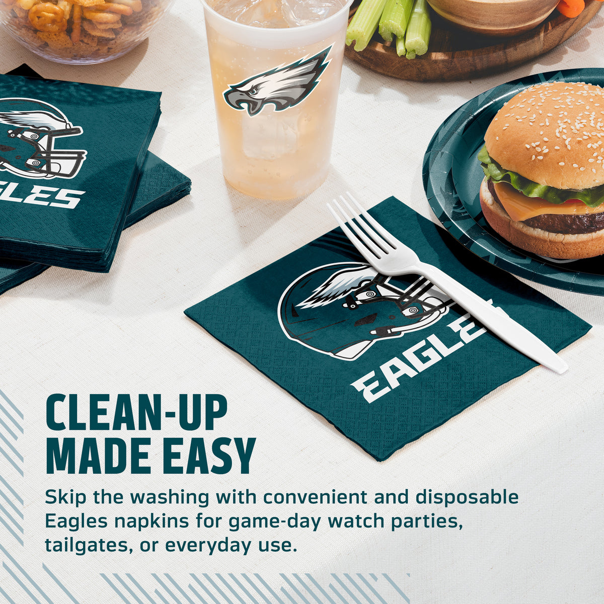Officially Licensed Philadelphia Eagles NFL Football Luncheon Napkins 192 ct Bulk