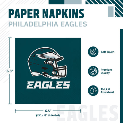 Officially Licensed Philadelphia Eagles NFL Football Luncheon Napkins 192 ct Bulk