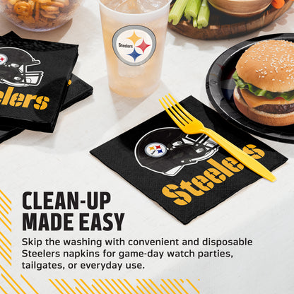 Officially Licensed Pittsburgh Steelers NFL Football Luncheon Napkins 192 ct Bulk