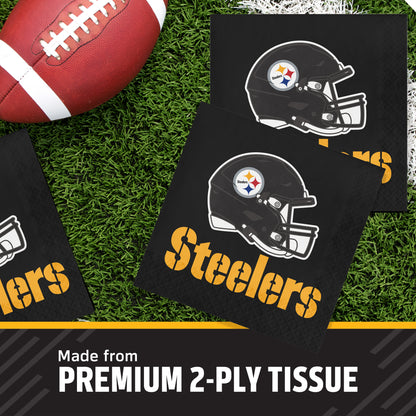 Officially Licensed Pittsburgh Steelers NFL Football Luncheon Napkins 192 ct Bulk