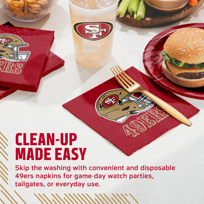 Officially Licensed San Francisco 49ers NFL Football Luncheon Napkins 192 ct Bulk