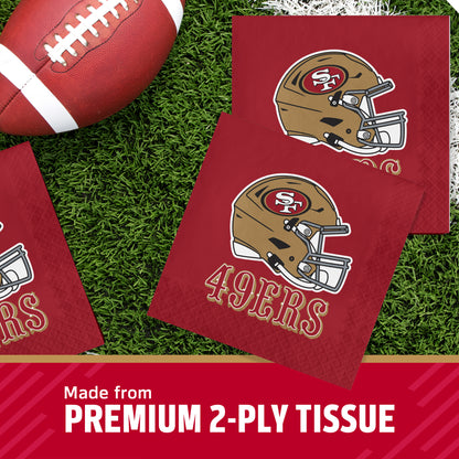 Officially Licensed San Francisco 49ers NFL Football Luncheon Napkins 192 ct Bulk